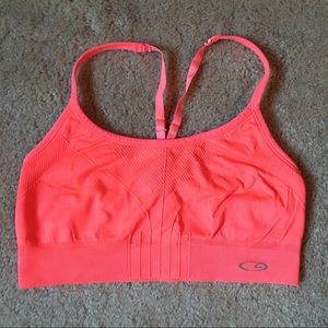 Target neon orange adjustable racerback sports bra